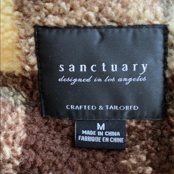 Sanctuary brown plaid teddy fleece jacket - Picture 7 of 9